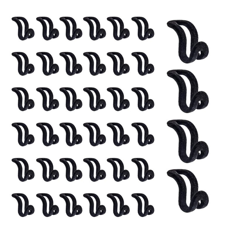 WARMBUY Velvet Hanger Connector Hooks for Closet Space Saving Cascading Hanger Organizer, Black, 40 Pack - Image 1